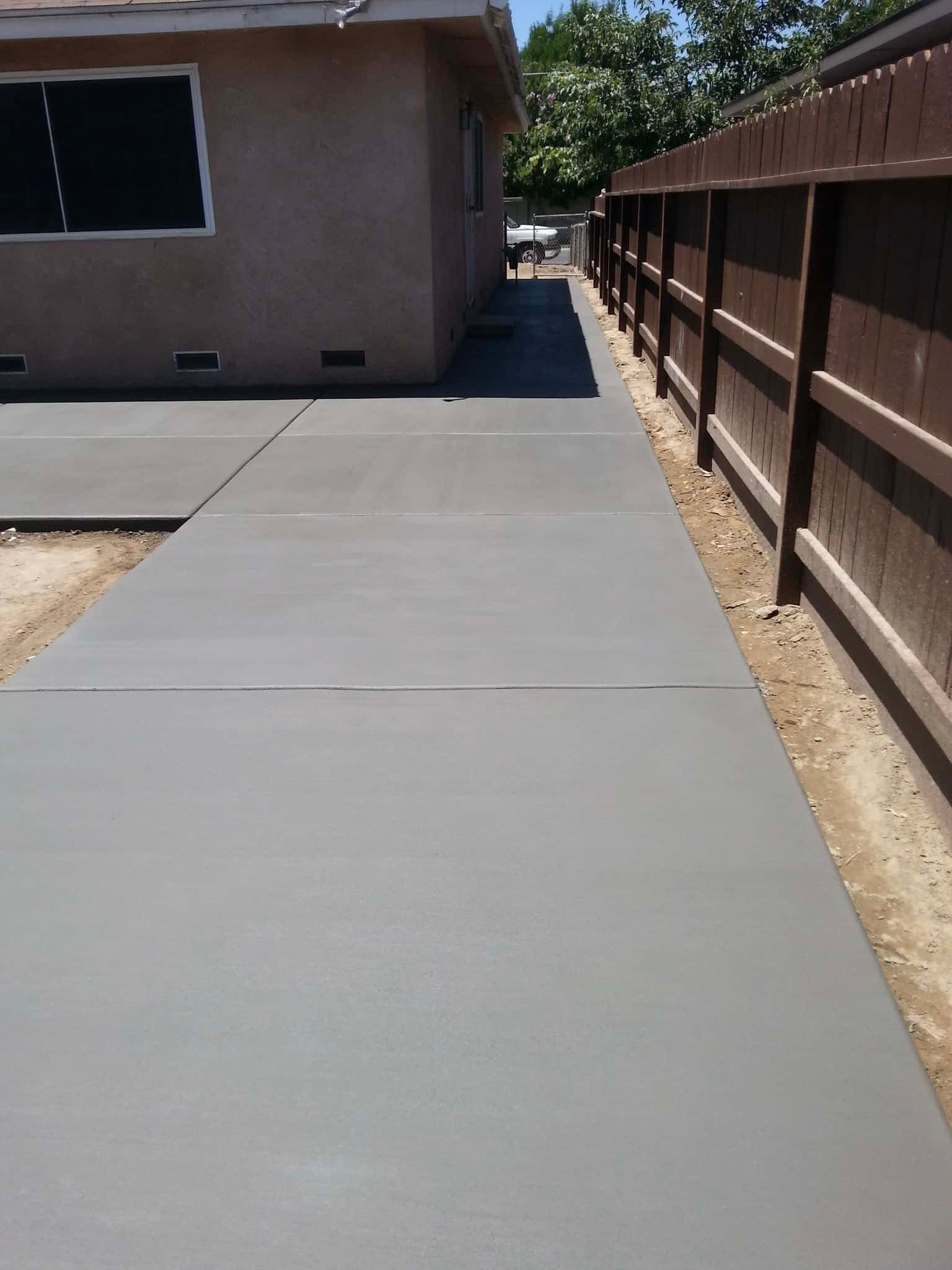 Large concrete patio installation