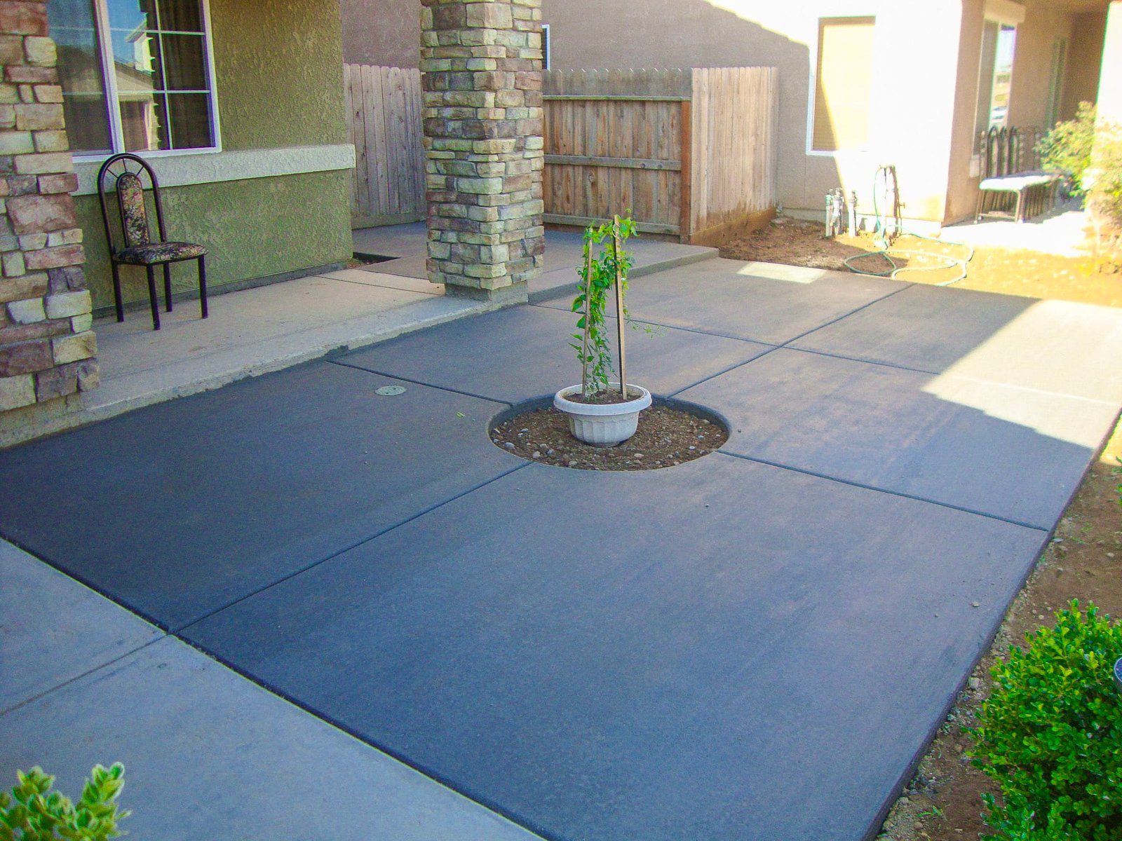 Custom backyard concrete patio